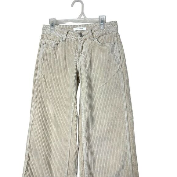 Pacsun Tan Corduroy Low Rise Baggy Pants Wide Leg Size 22 - Picture 2 of 9